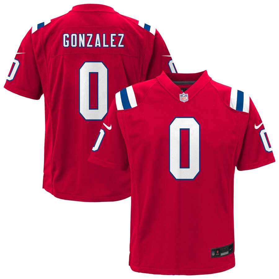Youth New England Patriots Christian Gonzalez Nike Red Alternate Game Jersey