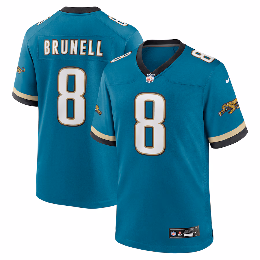 Men's Jacksonville Jaguars Mark Brunell Nike Teal Prowler Throwback Retired Player Game Jersey