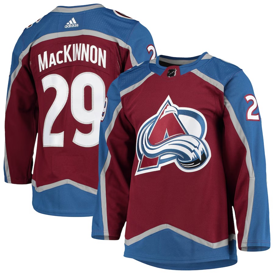 Men's Colorado Avalanche Nathan MacKinnon adidas Burgundy Home Primegreen Authentic Player Jersey