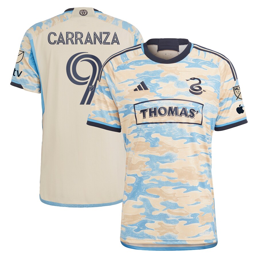 Men's Philadelphia Union Julian Carranza adidas Tan 2024 For Philly Authentic Player Jersey