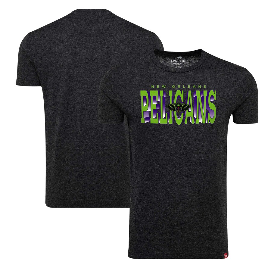 Men's New Orleans Pelicans Sportiqe Heather Black City Edition Comfy Tri-Blend T-Shirt