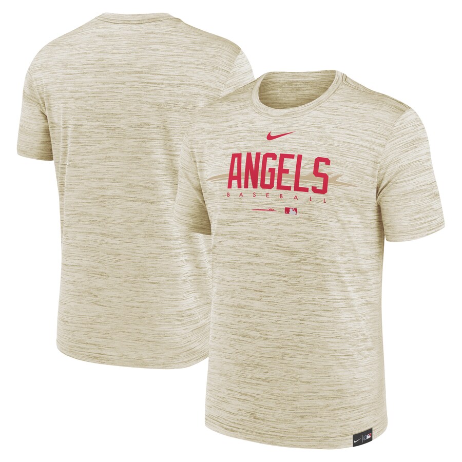 Men's Los Angeles Angels Nike Cream City Connect Velocity Practice Performance T-Shirt
