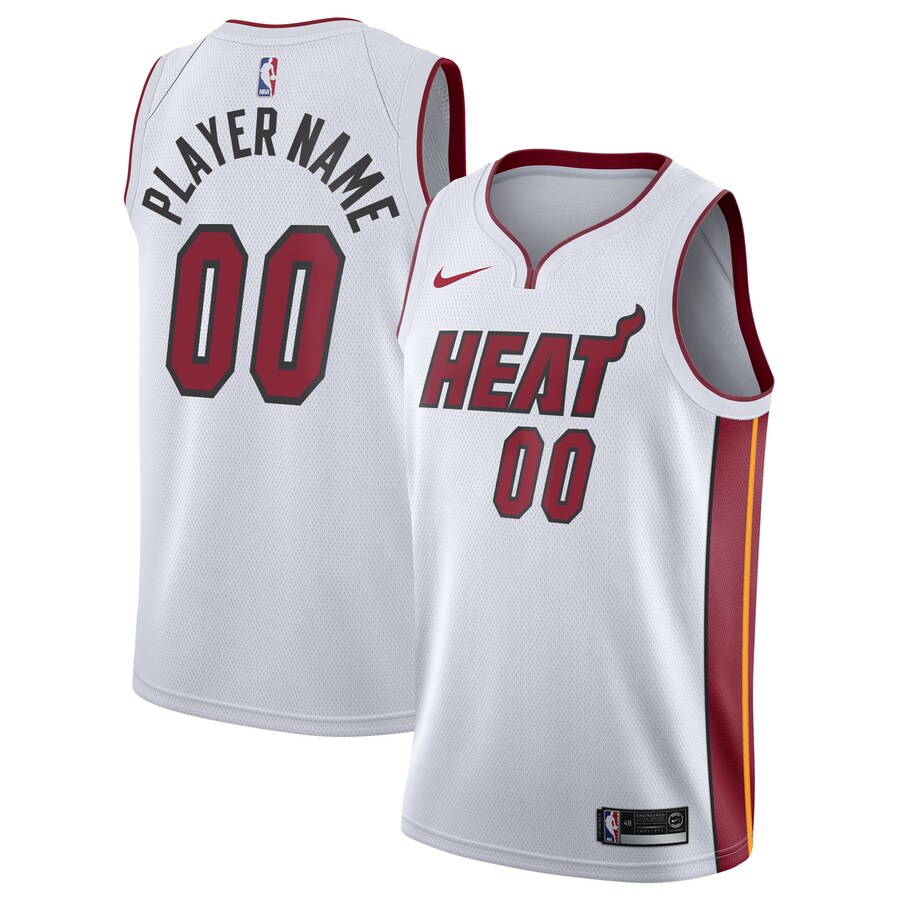 Men's Miami Heat Nike White 2020/21 Swingman Custom Jersey - Association Edition