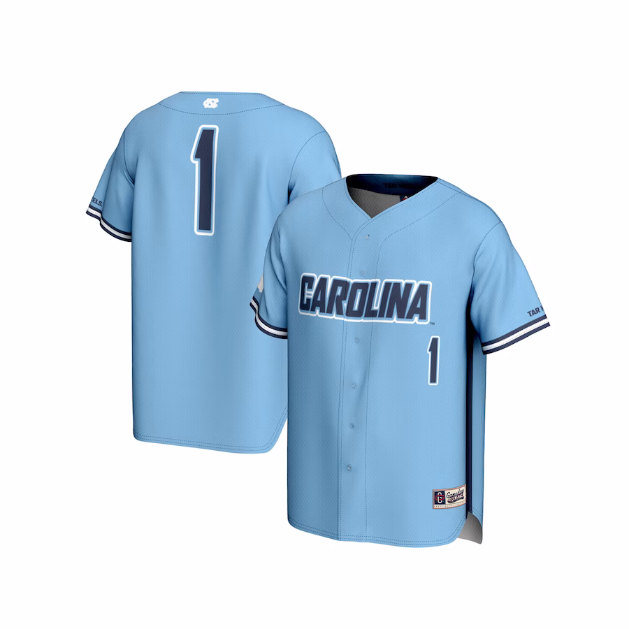 #1 North Carolina Tar Heels GameDay Greats Unisex Lightweight Baseball Fashion Jersey - Carolina Blue