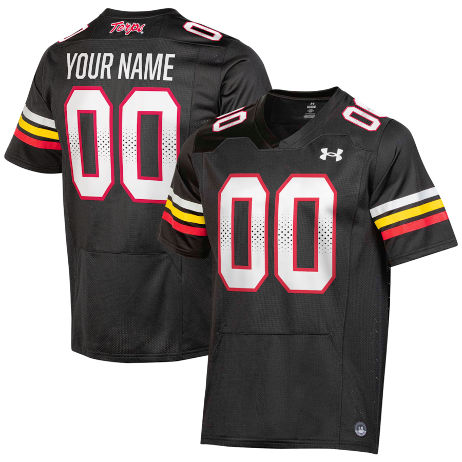Maryland Terrapins Under Armour Custom Replica Football Jersey - Black