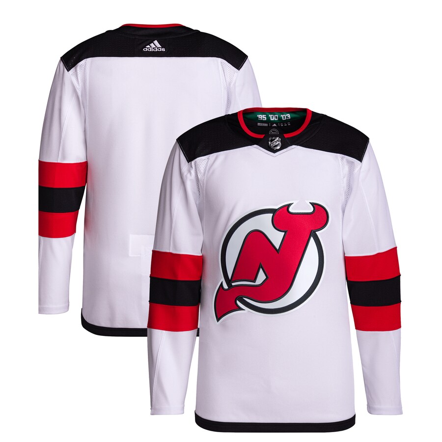 Men's New Jersey Devils  adidas White Away Primegreen Authentic Pro Jersey