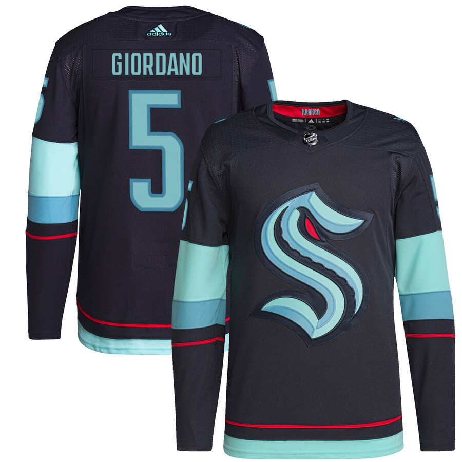 Men's Seattle Kraken Mark Giordano adidas Navy Home Authentic Primegreen Player Jersey