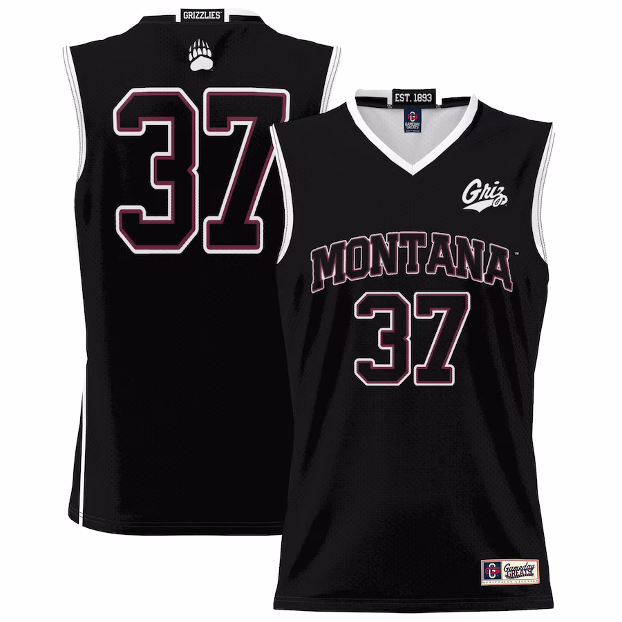 #37 Montana Grizzlies GameDay Greats Unisex Lightweight Basketball Jersey - Black
