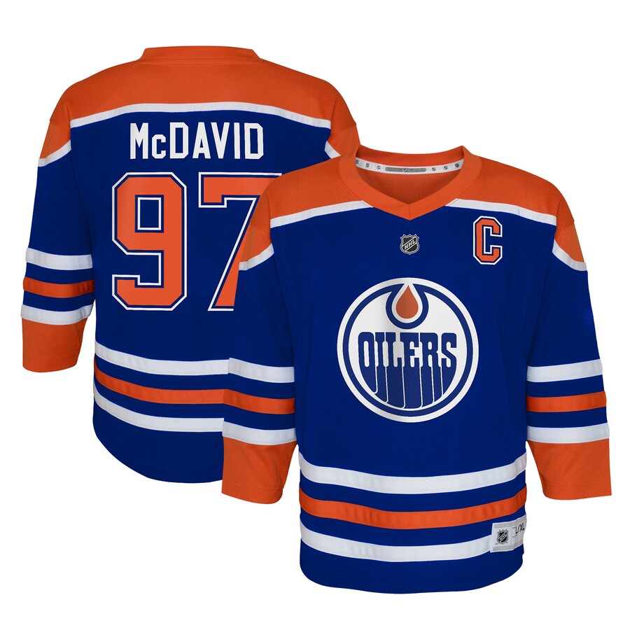 Youth Edmonton Oilers Connor McDavid Royal Home Replica Player Jersey