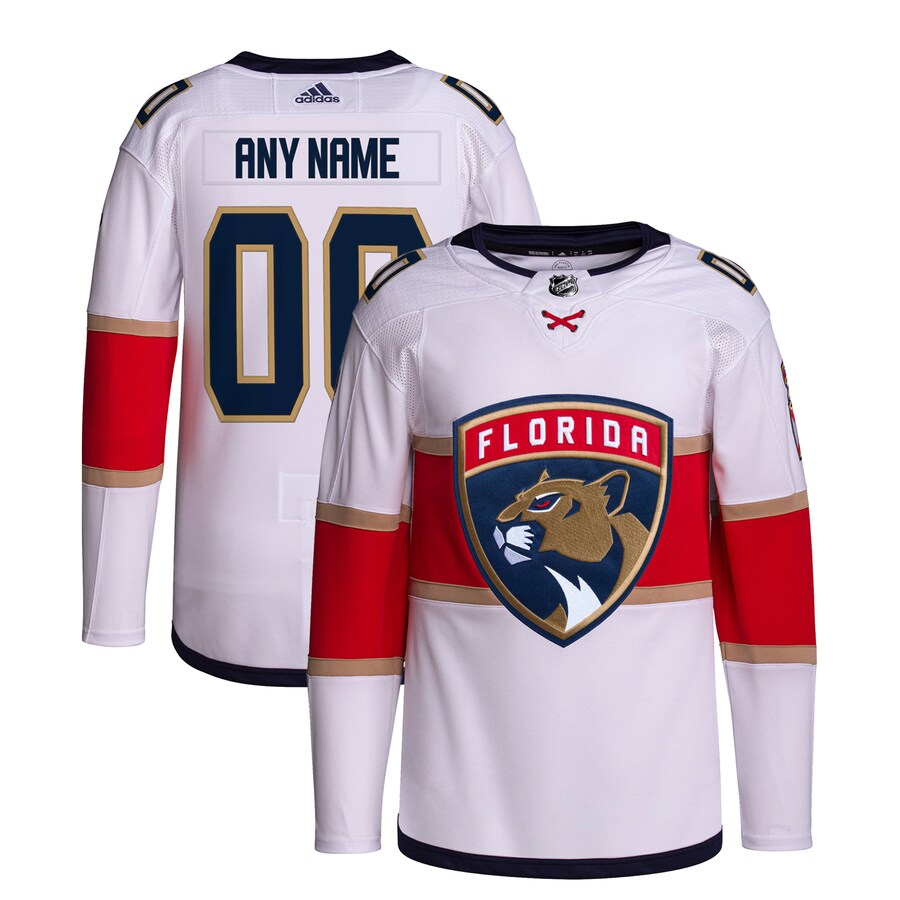 Men's Florida Panthers  adidas White Away Custom Primegreen Authentic Pro Jersey