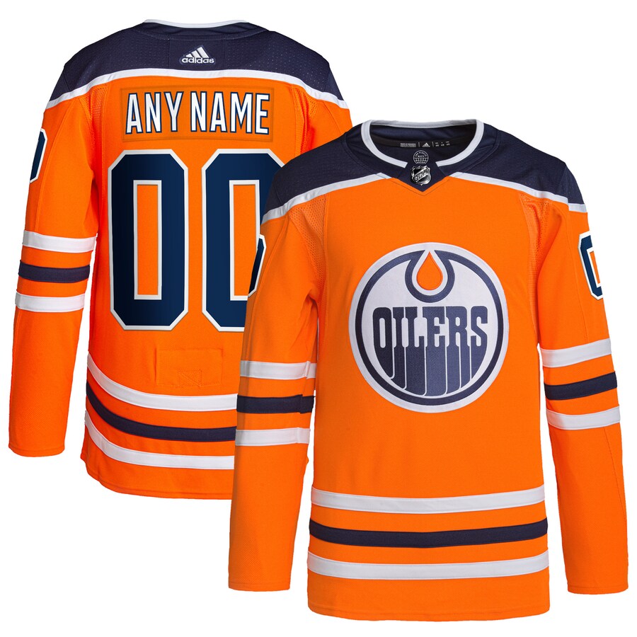 Men's Edmonton Oilers adidas Orange Home Authentic Pro Custom Jersey