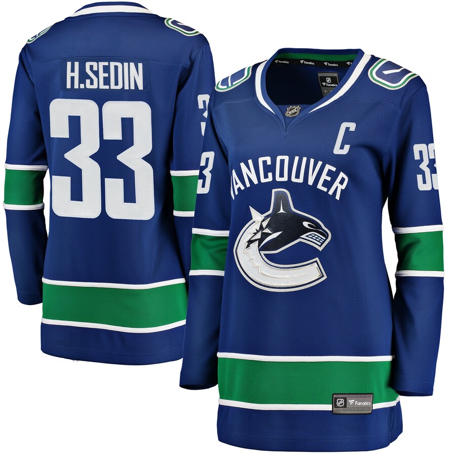 Women's Vancouver Canucks Henrik Sedin Fanatics Branded Blue Home Breakaway Player Jersey