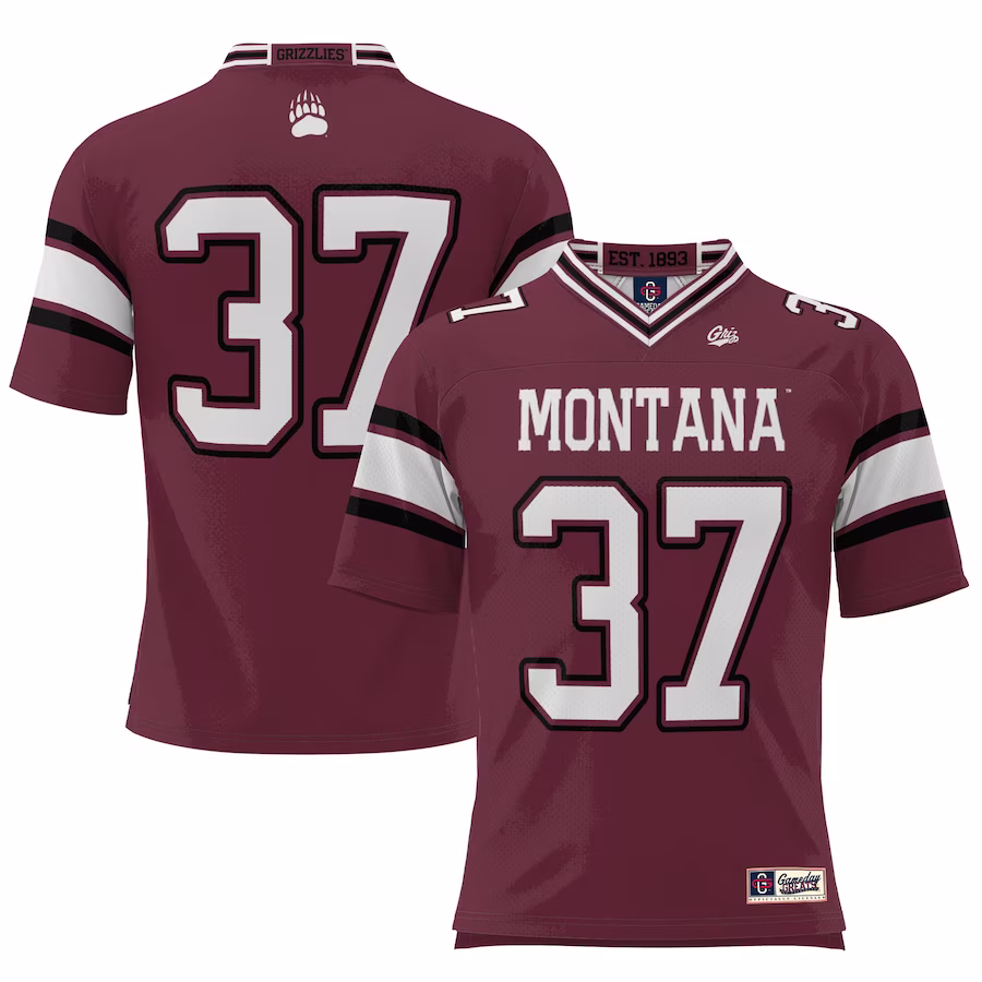 #37 Montana Grizzlies GameDay Greats Youth Football Jersey – Maroon