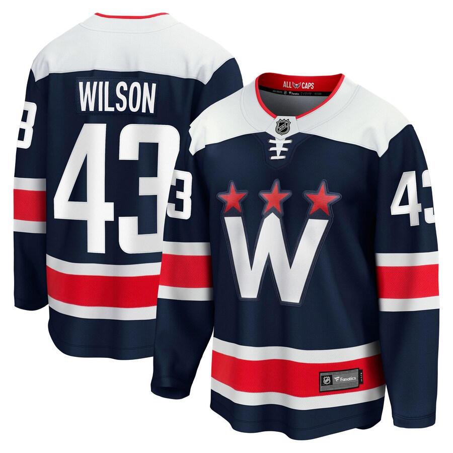 Men's Washington Capitals Tom Wilson Fanatics Branded Navy 2020/21 Alternate Premier Breakaway Player Jersey