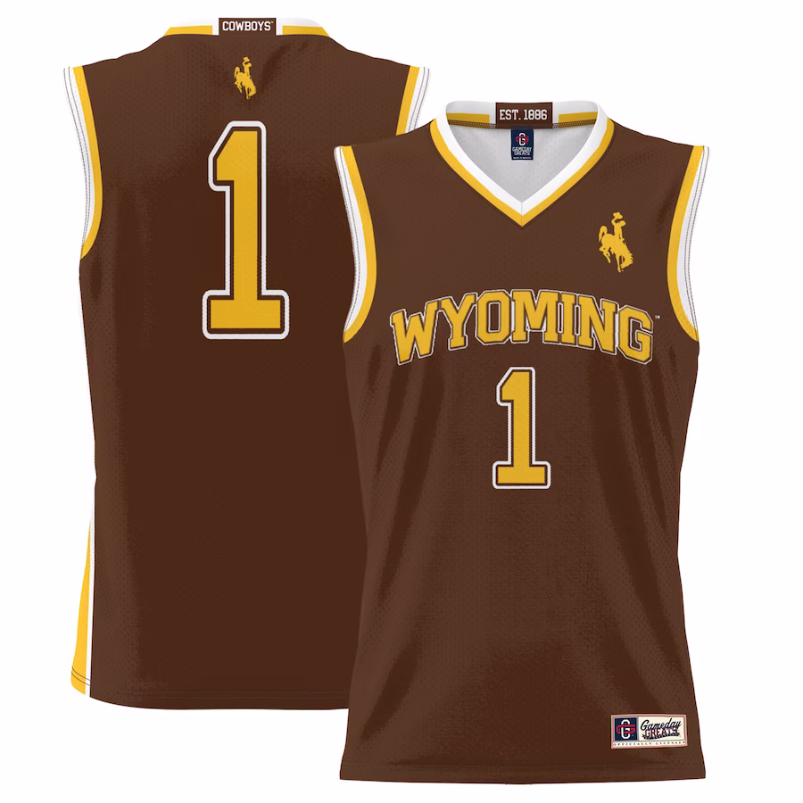 #1  Wyoming Cowboys GameDay Greats  Lightweight Basketball Jersey - Brown