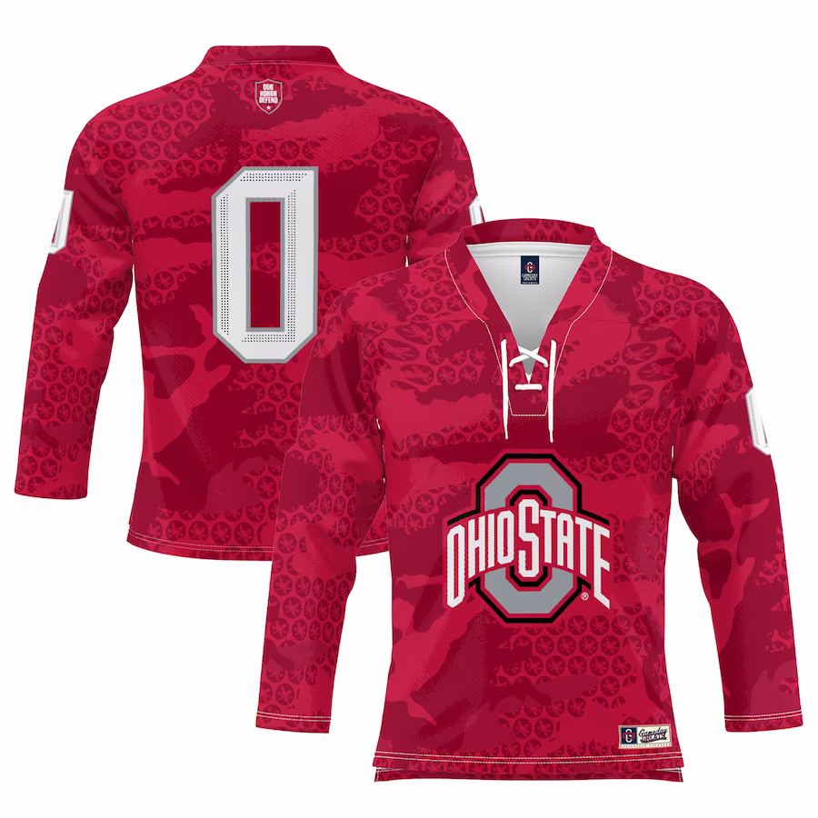 #0 Ohio State Buckeyes GameDay Greats Youth Ice Hockey Jersey - Scarlet