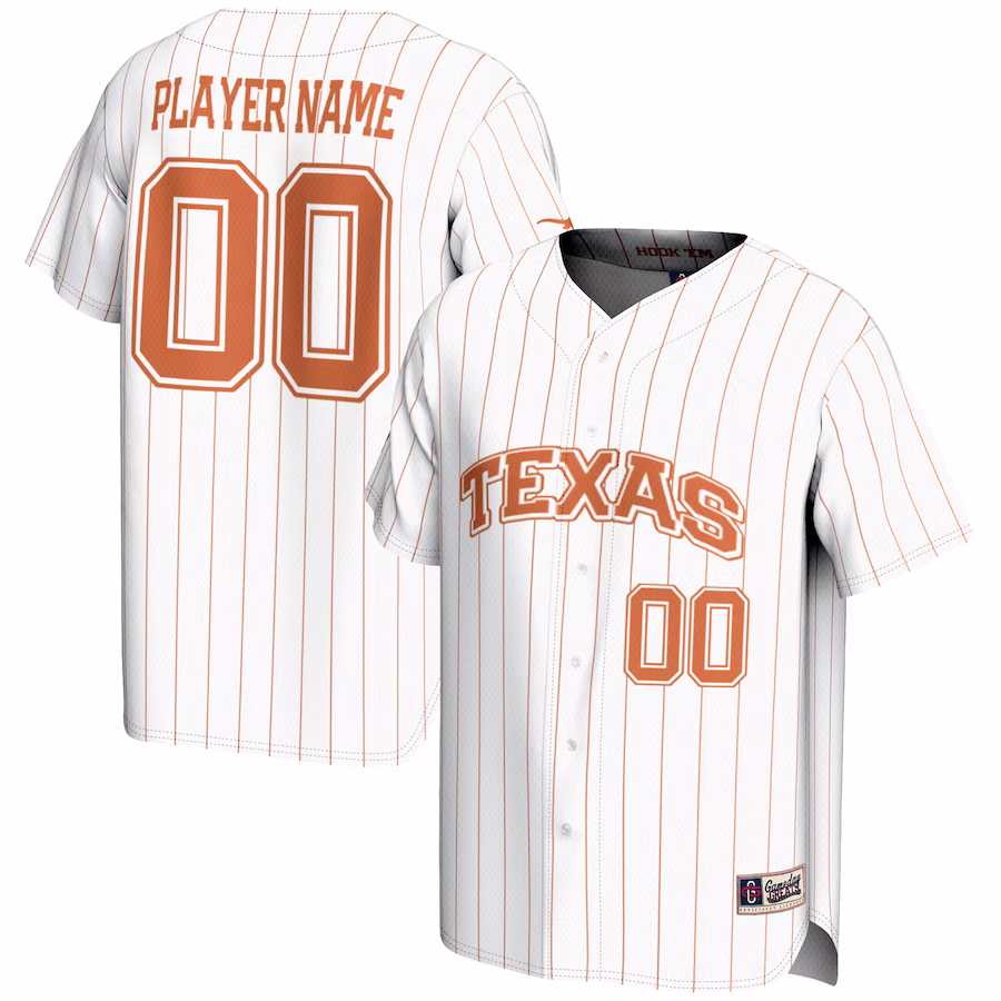 Texas Longhorns GameDay Greats NIL Pick-A-Player Lightweight Baseball Jersey - White