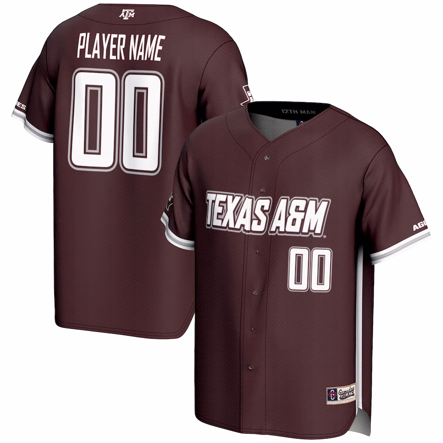Texas A&M Aggies GameDay Greats NIL Pick-A-Player Lightweight Baseball Jersey - Maroon
