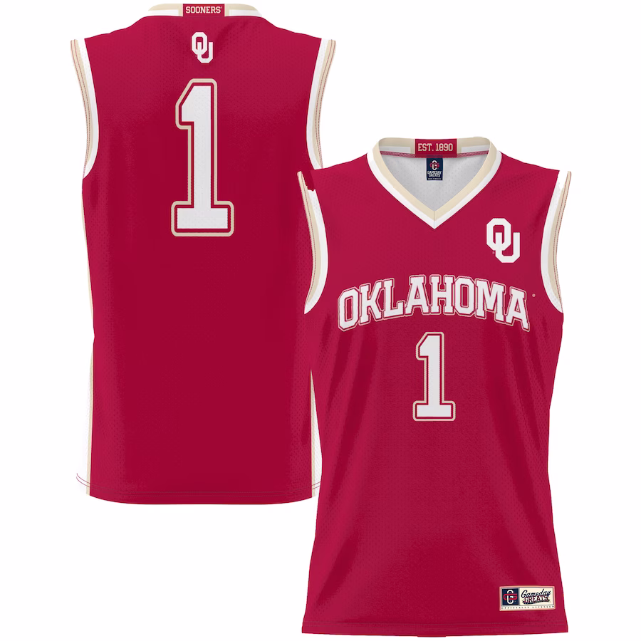 #1 Oklahoma Sooners GameDay Greats Unisex Lightweight Basketball Jersey - Crimson