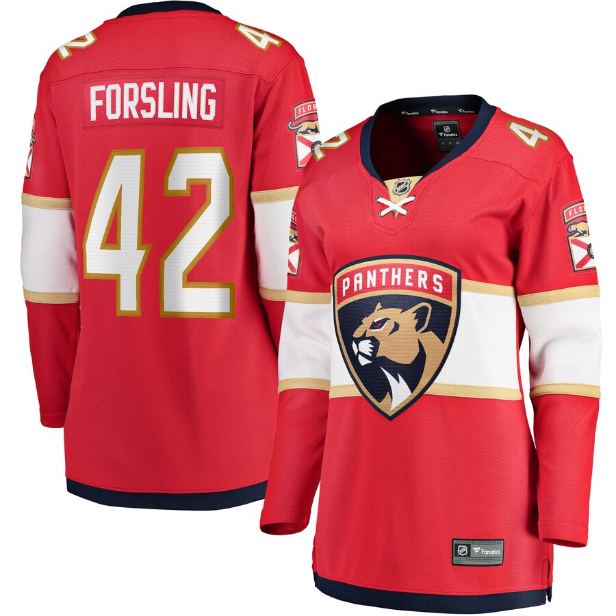 Women's Florida Panthers Gustav Forsling Fanatics Branded Red Home Breakaway Player Jersey