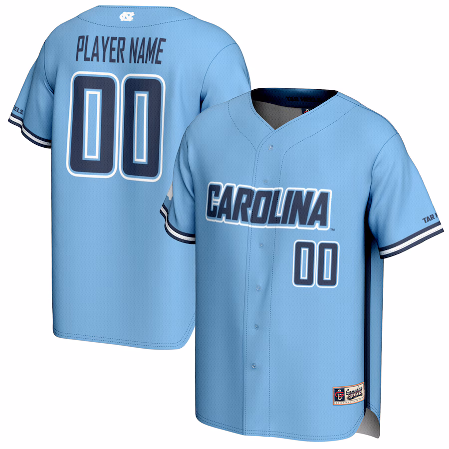 North Carolina Tar Heels GameDay Greats Youth NIL Pick-A-Player Baseball Lightweight Jersey - Carolina Blue