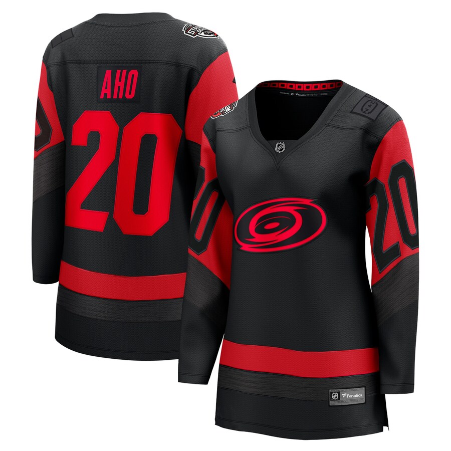 Women's Carolina Hurricanes Sebastian Aho Fanatics Branded Black 2023 NHL Stadium Series Breakaway Player Jersey
