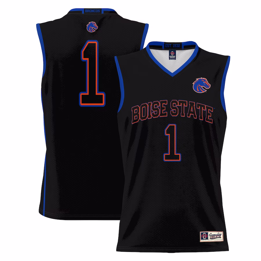#1 Boise State Broncos GameDay Greats Youth Lightweight Basketball Jersey - Black
