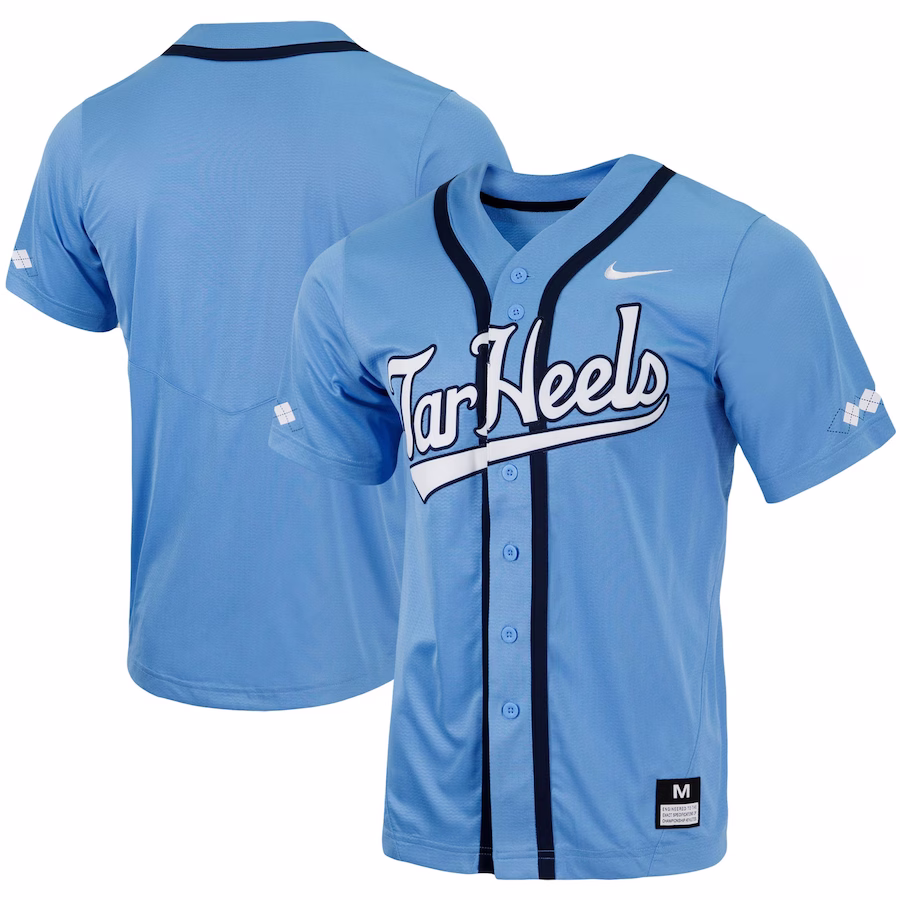 North Carolina Tar Heels Nike Replica Full-Button Baseball Jersey - Carolina Blue