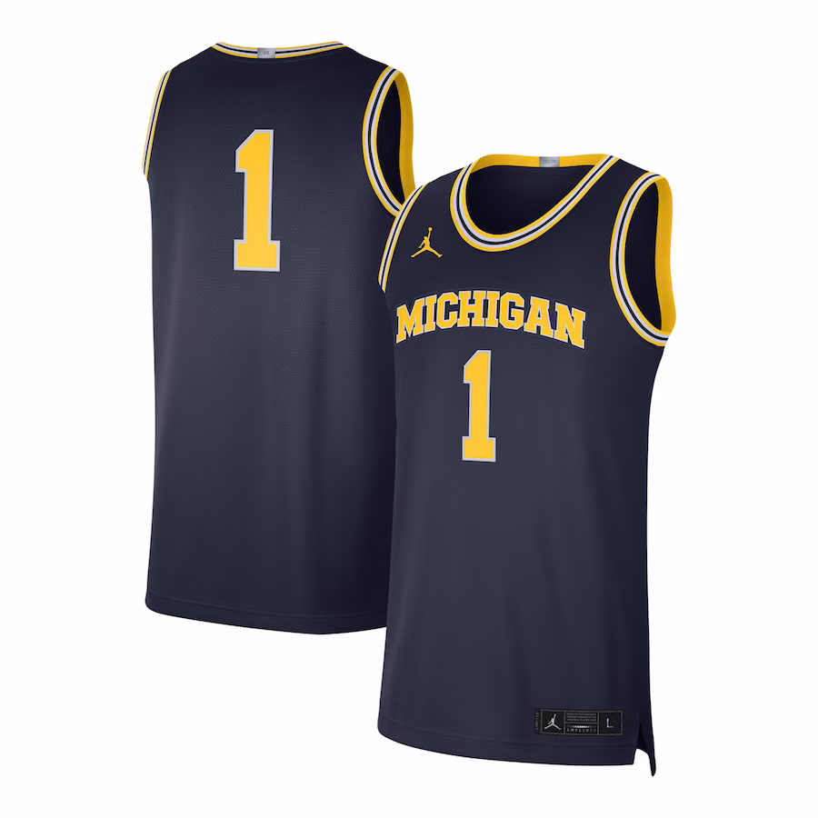#1 Michigan Wolverines Jordan Brand Limited Authentic Jersey - Navy