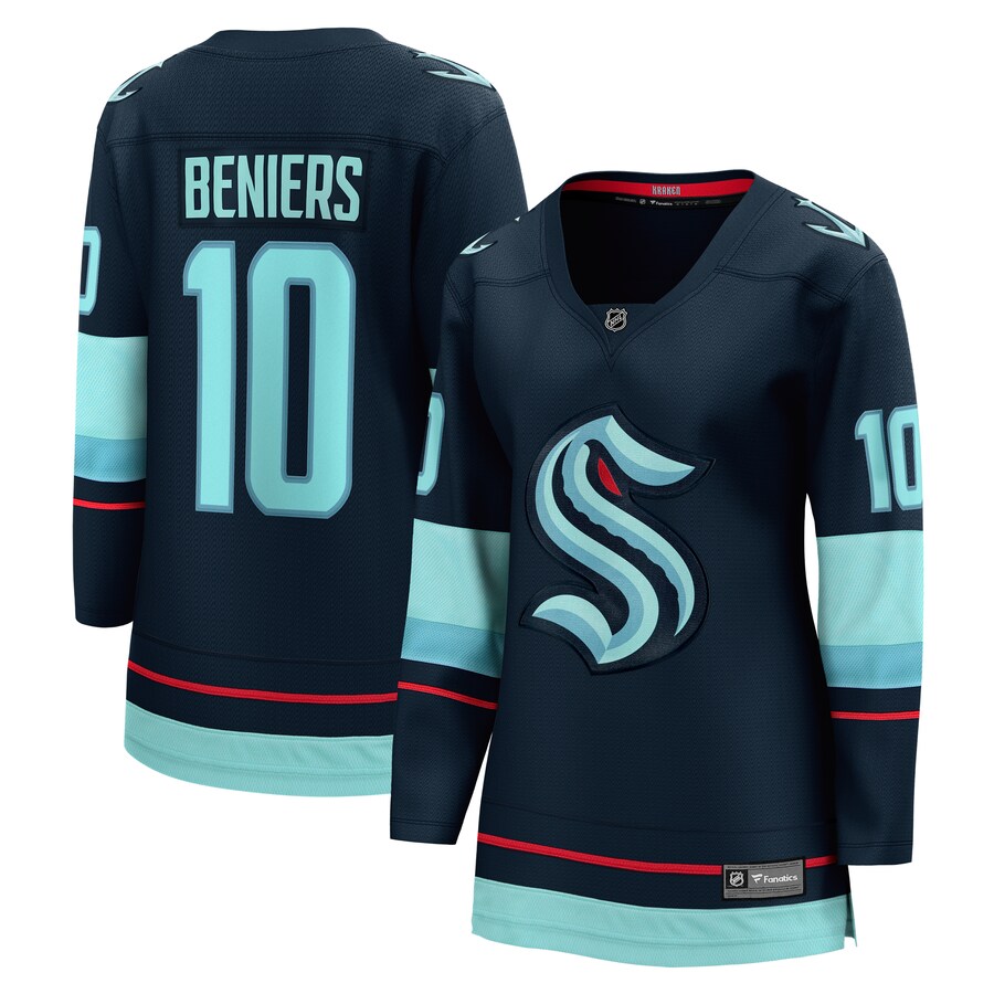 Women's Seattle Kraken Matty Beniers Fanatics Branded Deep Sea Blue Home Breakaway Player Jersey