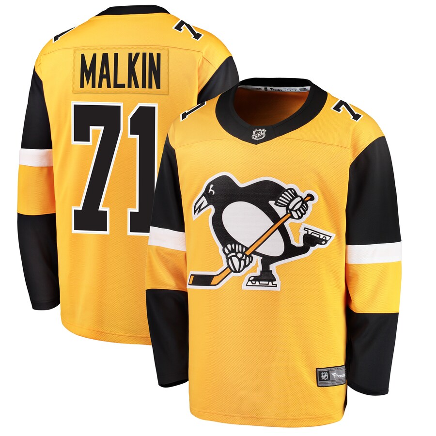 Youth Pittsburgh Penguins Evgeni Malkin Fanatics Branded Gold Alternate Breakaway Player Jersey