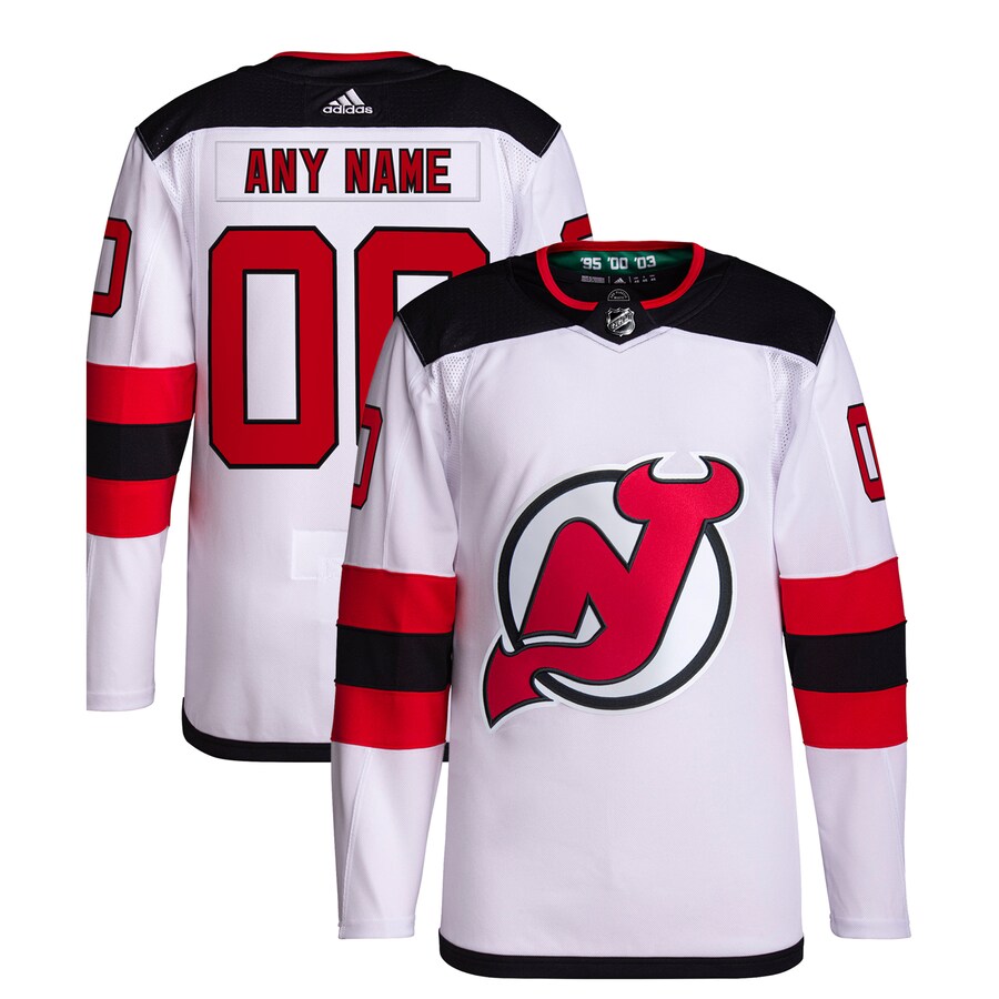 Men's New Jersey Devils  adidas White Away Custom Primegreen Authentic Pro Jersey