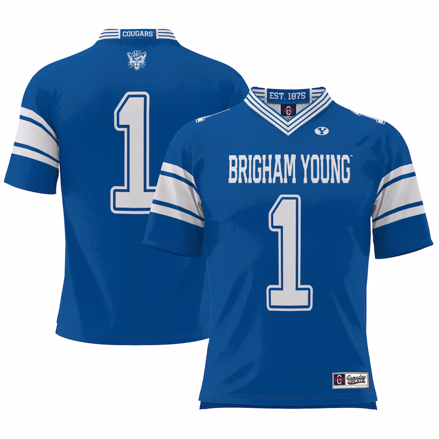 #1 BYU Cougars GameDay Greats Youth Football Jersey - Royal