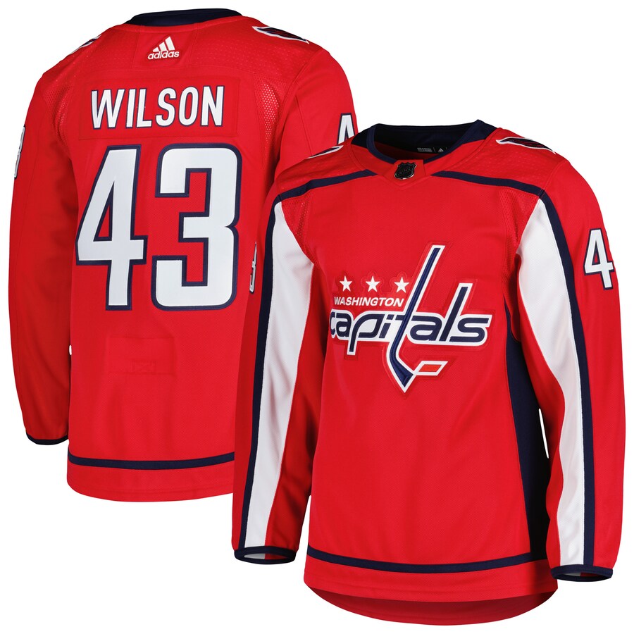 Men's Washington Capitals Tom Wilson adidas Red  Primegreen Authentic Pro Player Jersey