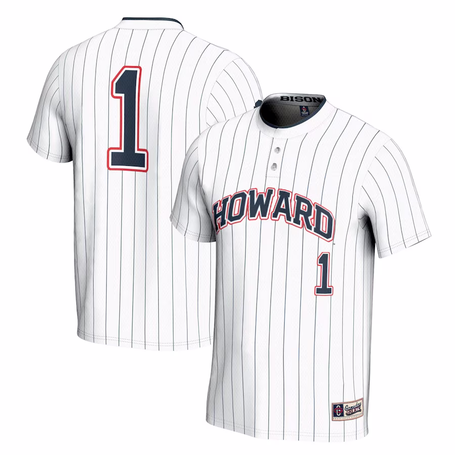 #1 Howard Bison GameDay Greats Unisex Lightweight Softball Jersey - White