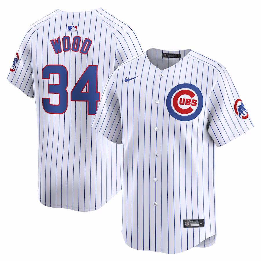 Men's Chicago Cubs Kerry Wood Nike White Home Limited Player Jersey