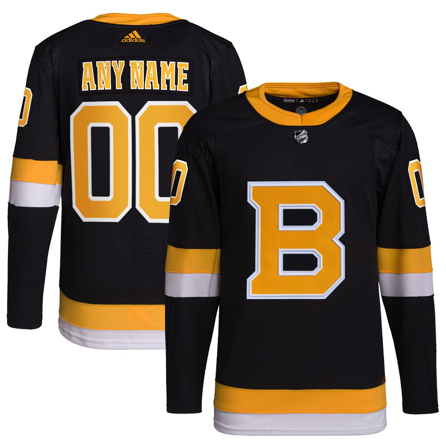 Men's Boston Bruins adidas Black Alternate Primegreen Authentic Pro Custom Jersey