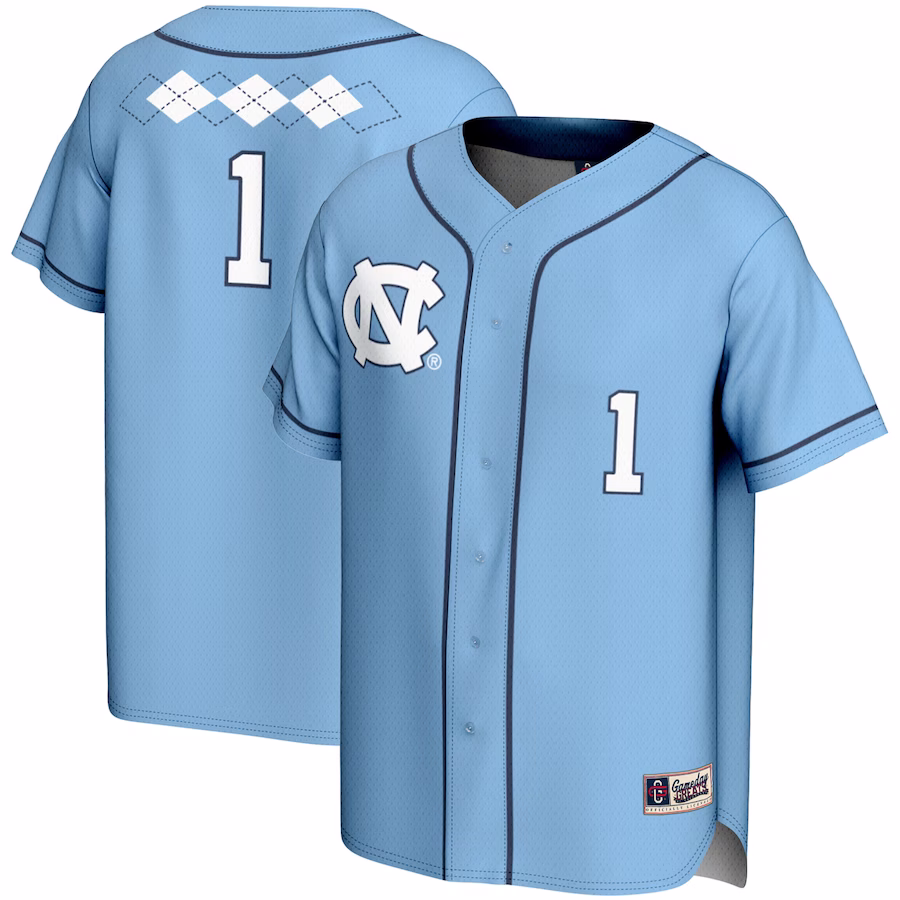 #1 North Carolina Tar Heels GameDay Greats Unisex Lightweight Softball Jersey - Carolina Blue