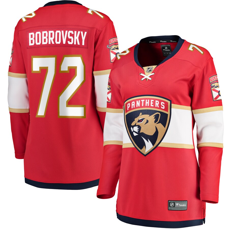 Women's Florida Panthers Sergei Bobrovsky Fanatics Branded Red Home Breakaway Jersey