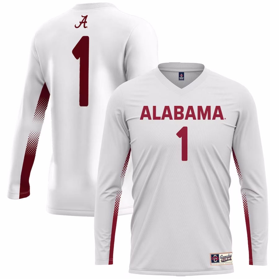 #1 Alabama Crimson Tide GameDay Greats Unisex Lightweight Volleyball Jersey – White