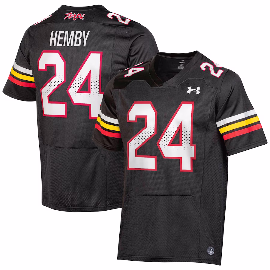 Roman Hemby Maryland Terrapins Under Armour  NIL Football Replica Player Jersey – Black