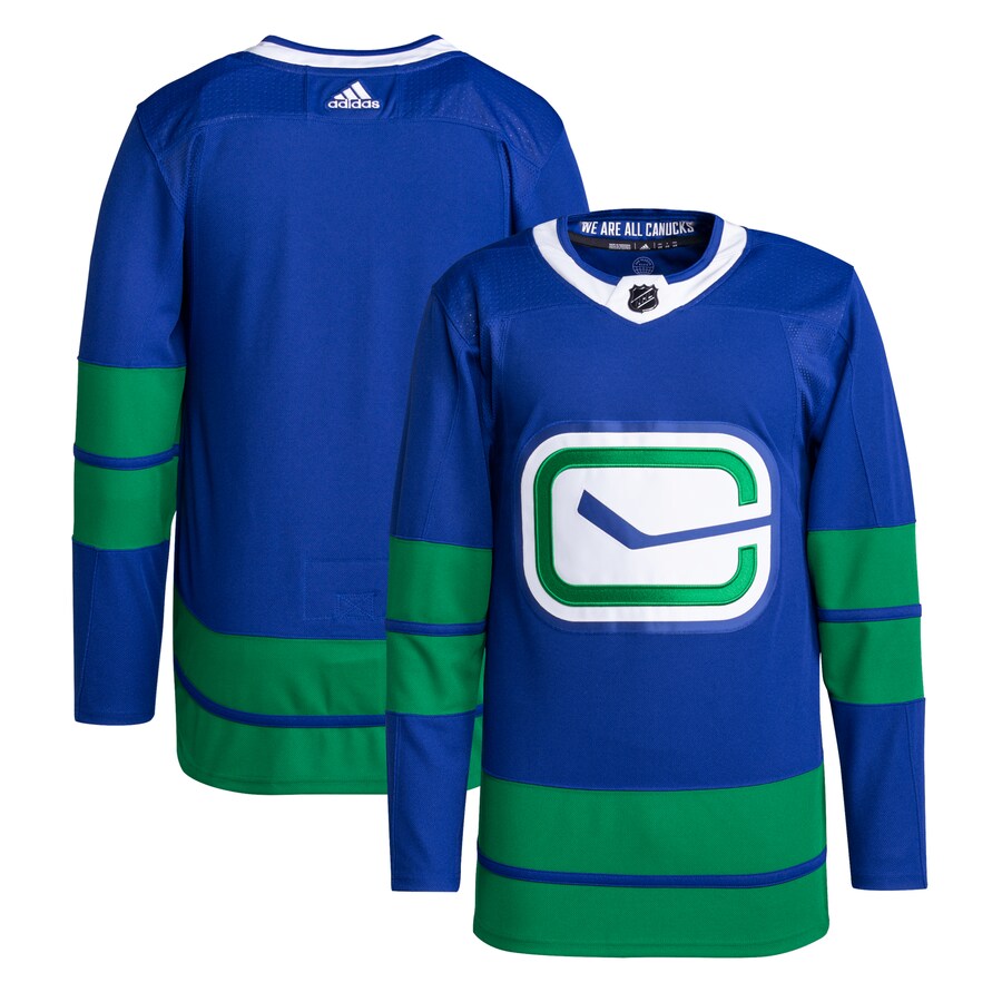 Men's Vancouver Canucks adidas Blue Alternate Primegreen Authentic Pro Blank Jersey