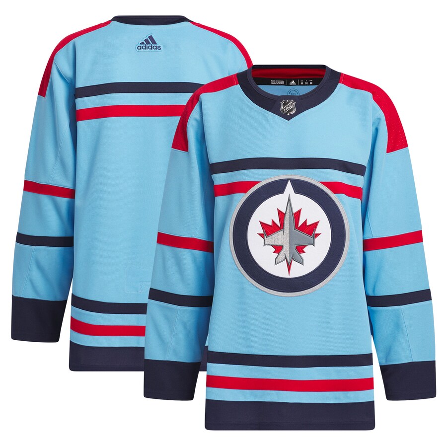 Men's Winnipeg Jets  adidas Light Blue Anniversary Primegreen Authentic Jersey