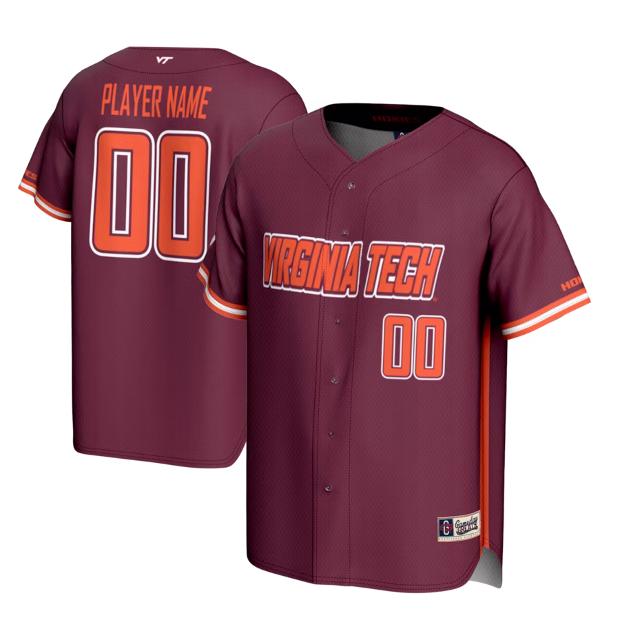 Virginia Tech Hokies GameDay Greats Youth NIL Pick-A-Player Lightweight Baseball Jersey - Maroon