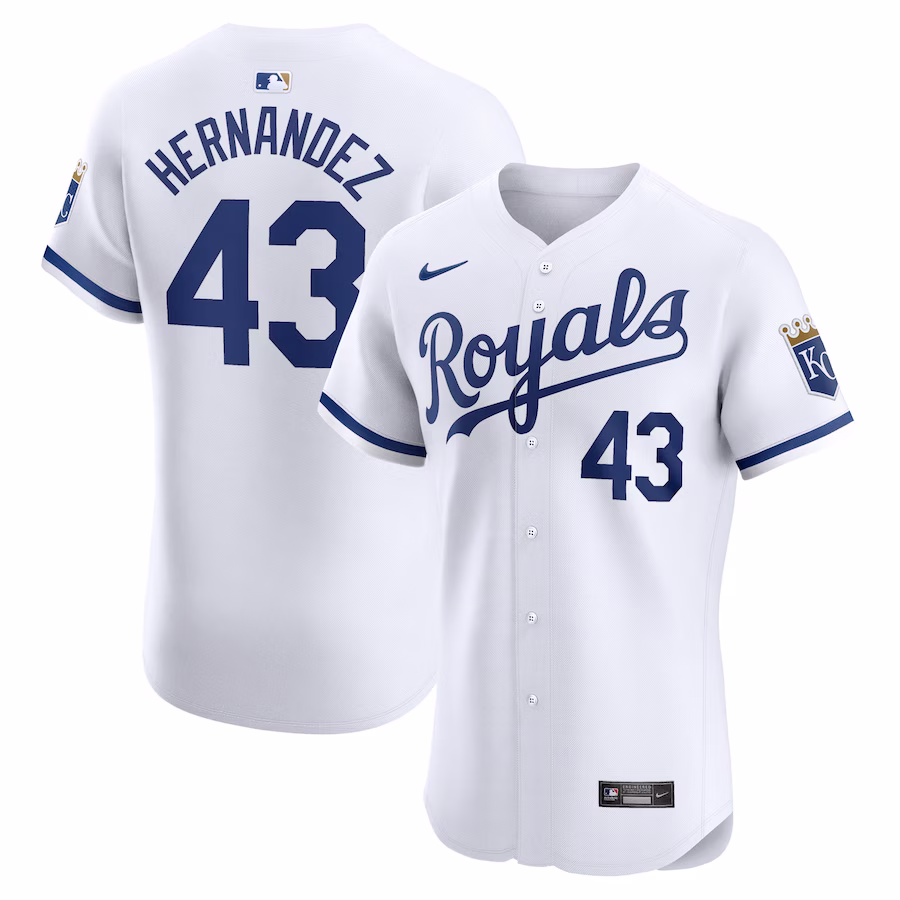 Men's Kansas City Royals Carlos Hernández Nike White Home Elite Player Jersey