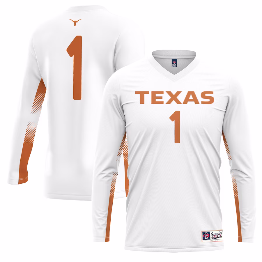 #1 Texas Longhorns GameDay Greats Youth Lightweight Women's Volleyball Fashion Jersey - White