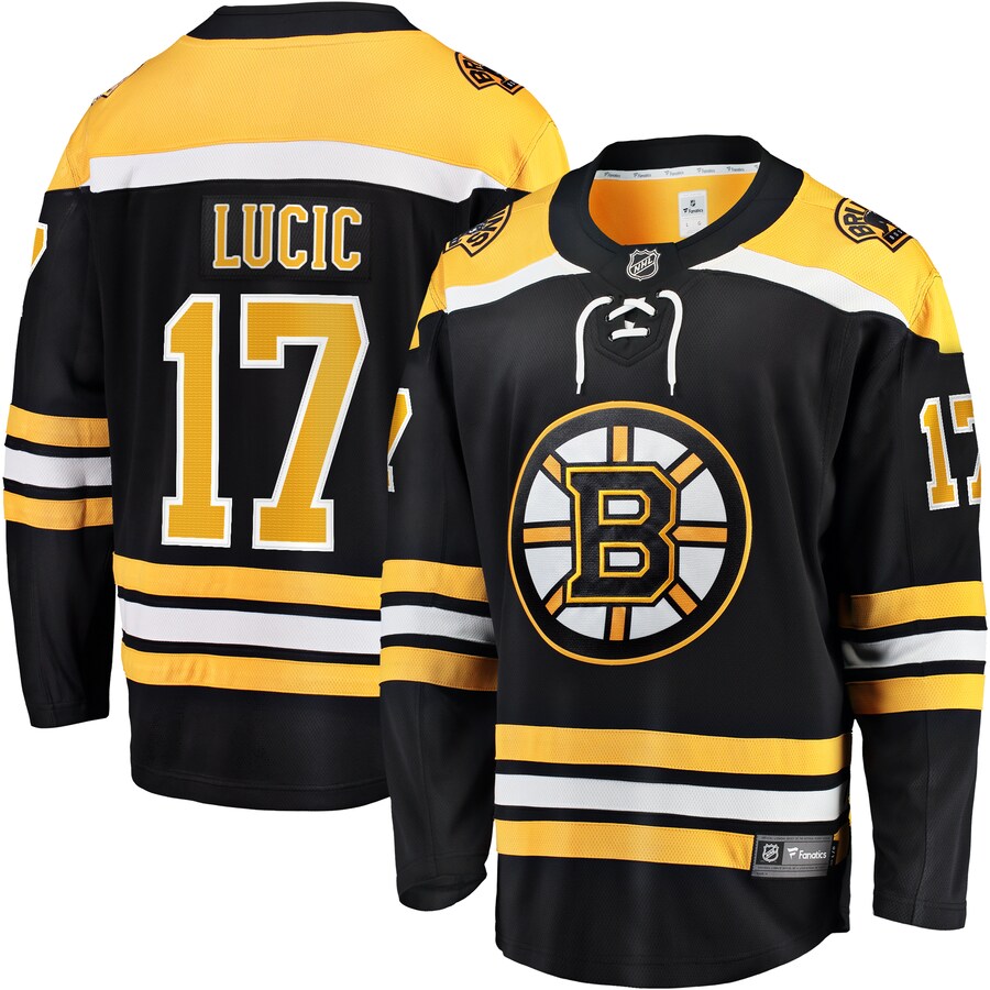 Men's Boston Bruins Milan Lucic Fanatics Branded Black Home Breakaway Jersey