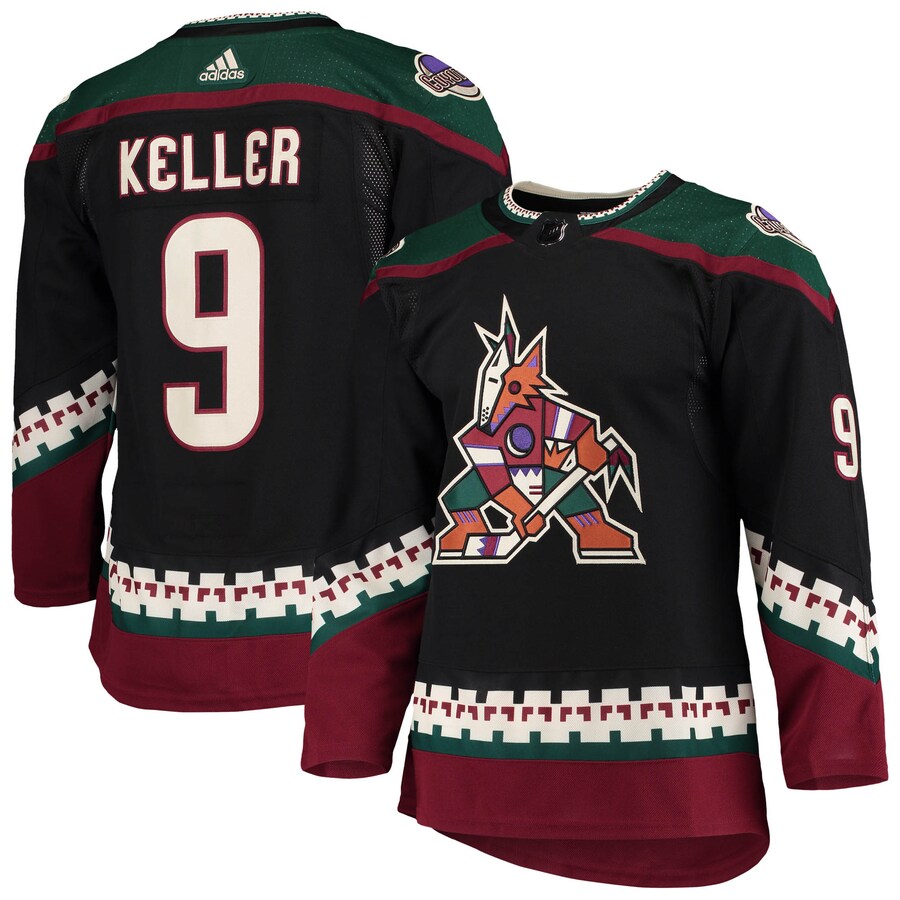 Men's Arizona Coyotes Clayton Keller adidas Black Home Primegreen Authentic Pro Player Jersey