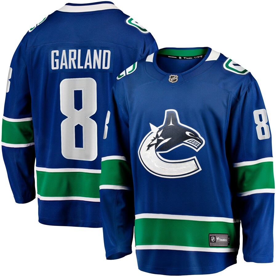 Men's Vancouver Canucks Conor Garland Fanatics Branded Blue Home Breakaway Jersey