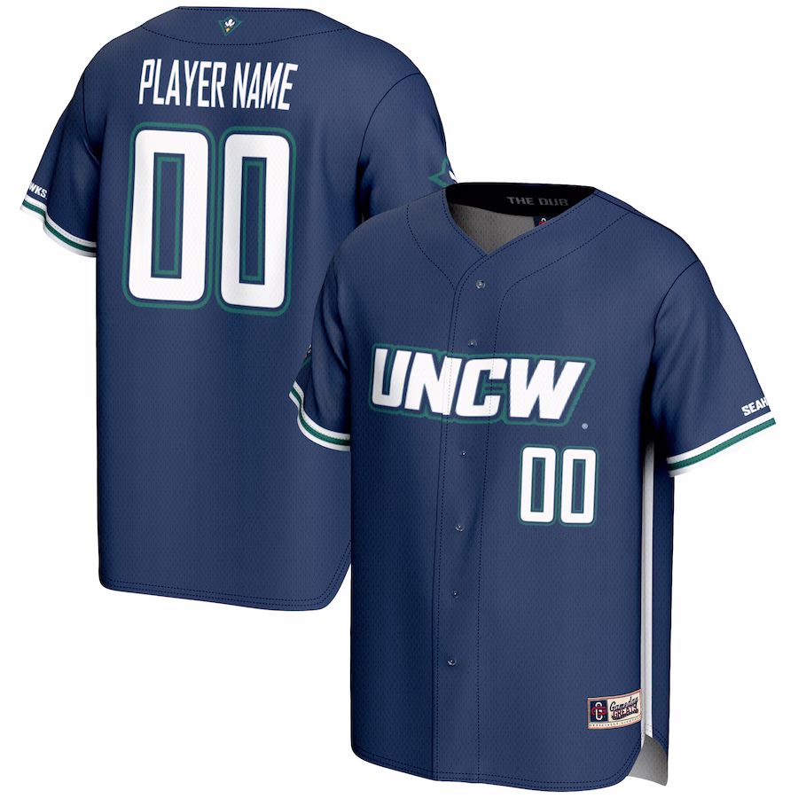 UNC Wilmington Seahawks GameDay Greats NIL Pick-A-Player Lightweight Baseball Jersey - Navy